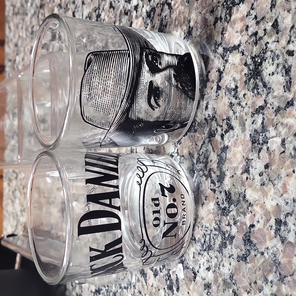 Lot of 2 new Jack Daniels old No 7 rock  glasses Super cute!!